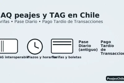 FAQ peajes y TAG en Chile: tarifas, Pase Diario y Pago Tardío de Transacciones — guía rápida para usuarios