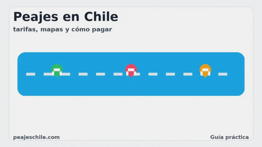 Peajes en Chile con carretera y pines de peaje; guía de tarifas, mapas y formas de pago.