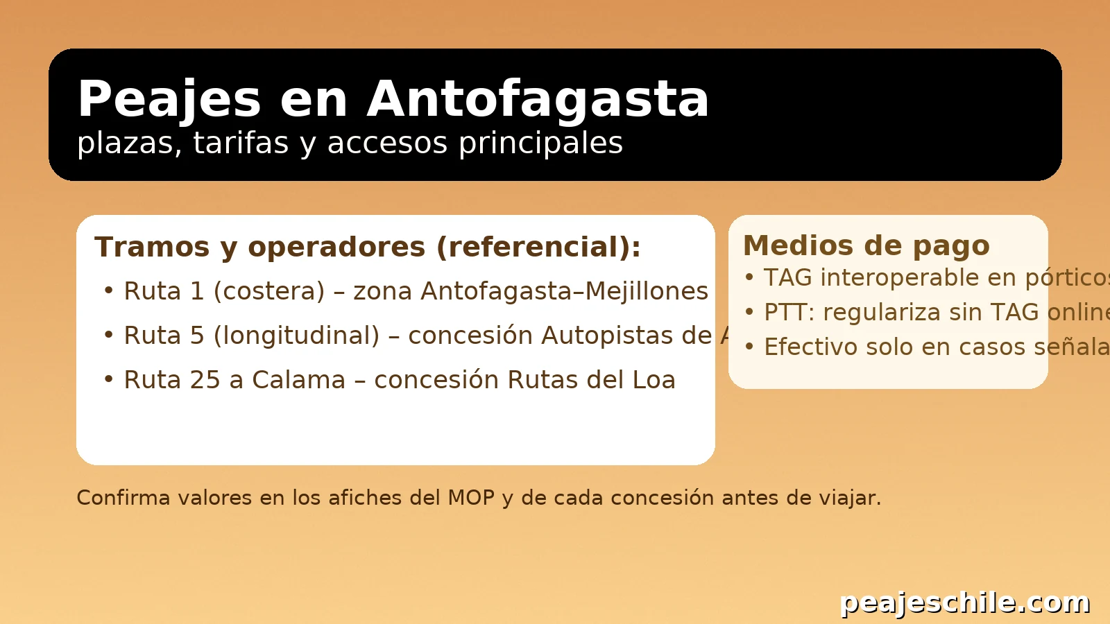 Cómo planificar tu ruta en Antofagasta: pasos rápidos, TAG y PTT