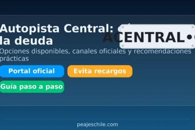 Autopista Central: cómo pagar la deuda — opciones, canales oficiales y recomendaciones – peajeschile.com