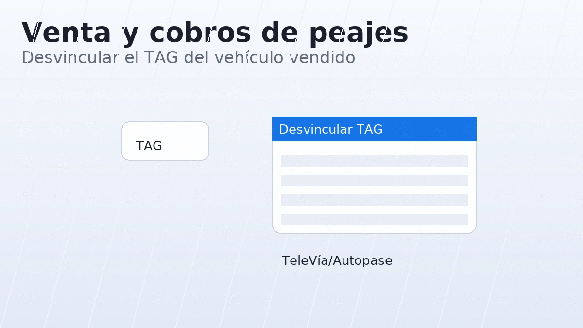 Cómo desvincular el TAG del vehículo vendido para evitar cobros futuros
