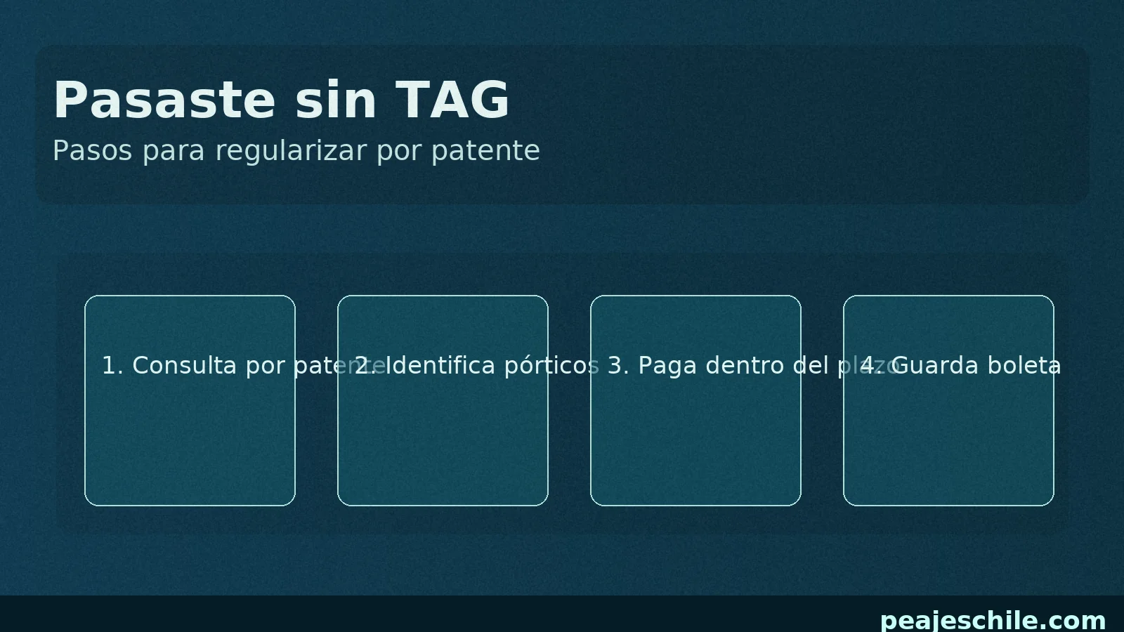 Pasos para regularizar tránsitos sin TAG por patente: consulta, identifica pórticos, paga y guarda boleta