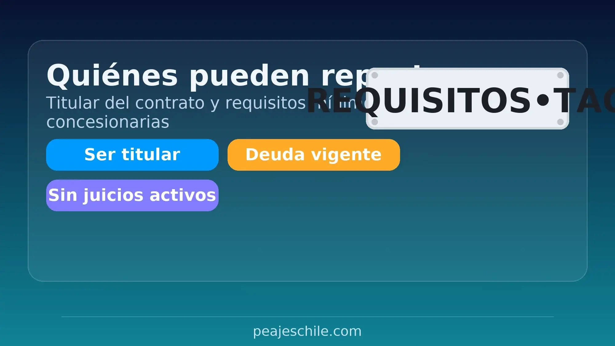 Quiénes pueden repactar deudas TAG: titular del contrato, deuda vigente y condiciones mínimas – peajeschile.com