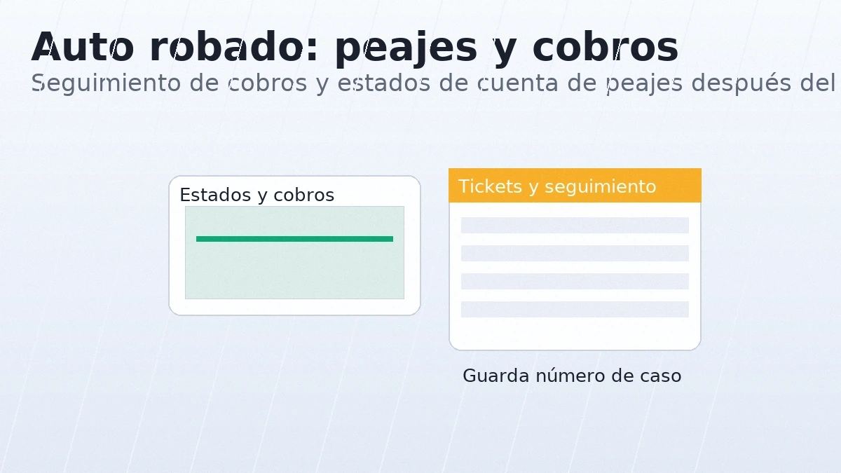 Seguimiento de cobros y tickets de peajes tras la denuncia de robo del auto